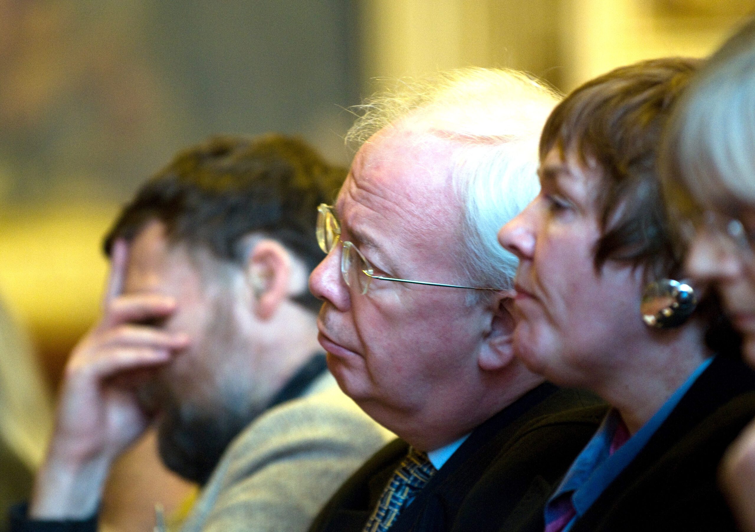 A picture of the late Jim Wallace at the first Poverty Truth Commission in Scotland (2009-2011).
