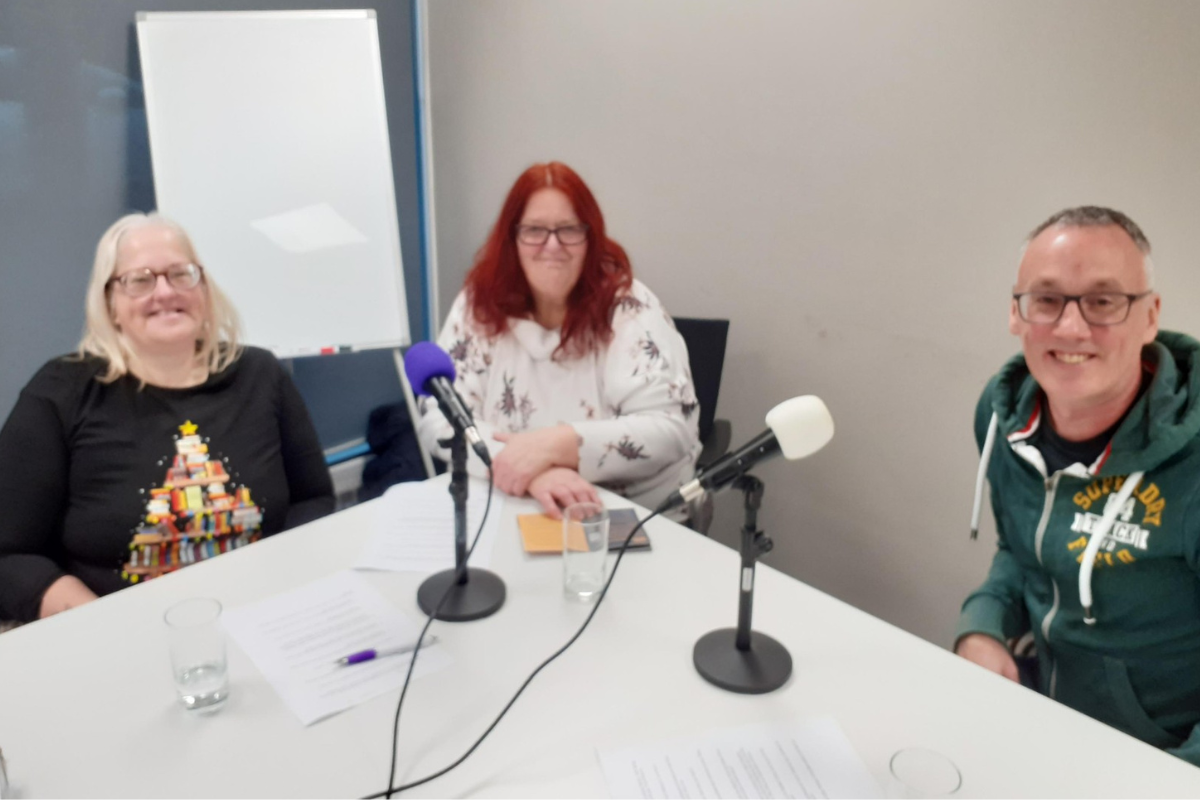 Shirley, Rachel and Andrew sit down to record the Inspiring Chats for Change podcast.